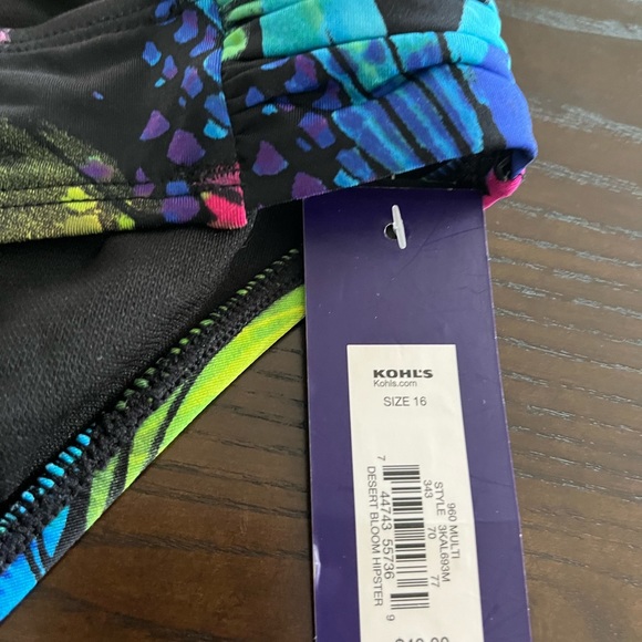 New Bikini Bottoms Apt 9 CL Size 16 Tropical Floral - Picture 2 of 6